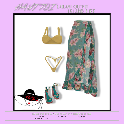 [HT]Leilani-Bikini Sarong Outfit-Island Life-Teal Yellow3(wear)