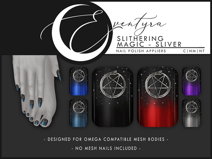 Eventyra - Omega Nail HUD - Slithering Magic - Silver