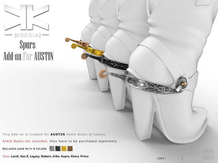 Add-on Spurs for the Austin Ankle Boots
