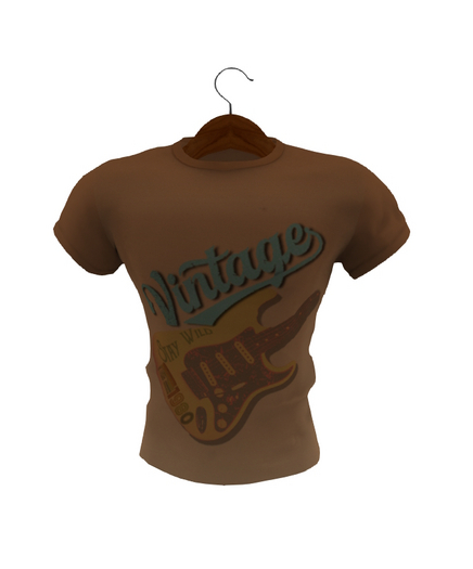 BROWN VINTAGE GUITAR T SHIRT