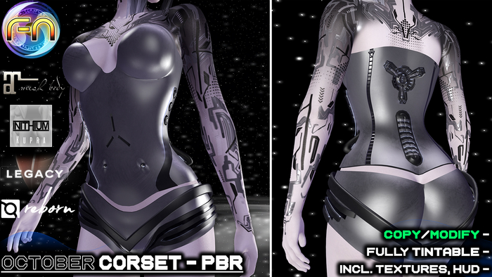 [.fn] October Prosthetics - Corset - Maitreya, Legacy, Kupra, Reborn