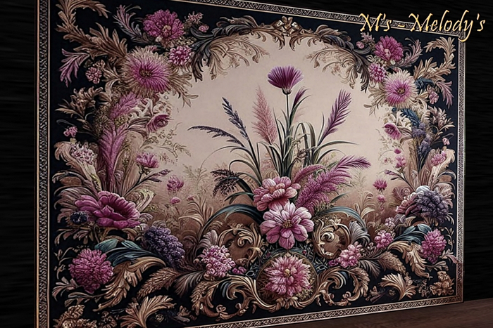M's - Wall decoration - "Pink Flower Rhapsody"