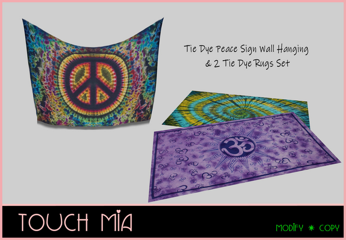 TOUCH MIA - Tie Dye Wall Hanging & Rugs Set