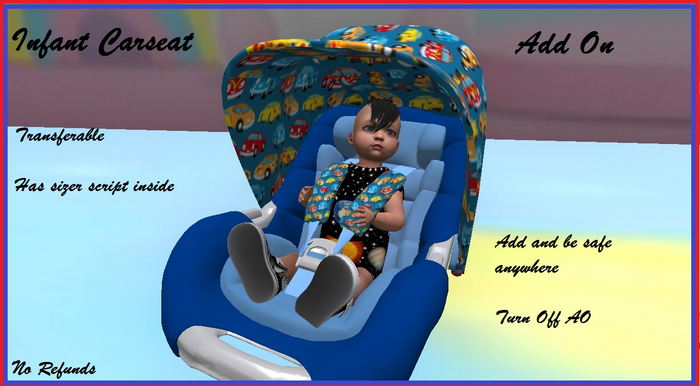 TTV INFANT ARSEAT ADD ON BLUE CARS