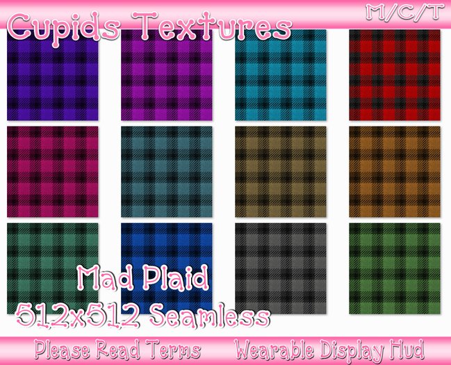 12 MAD PLAID Textures