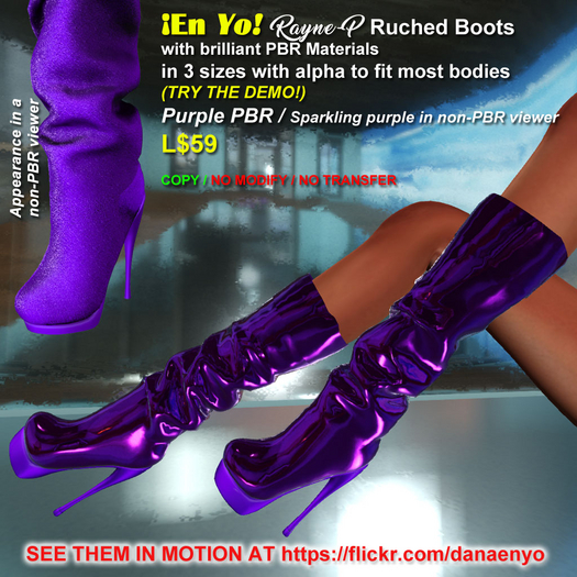 En YO! Rayne-P PBR Ruched Platform Boot PURPLE