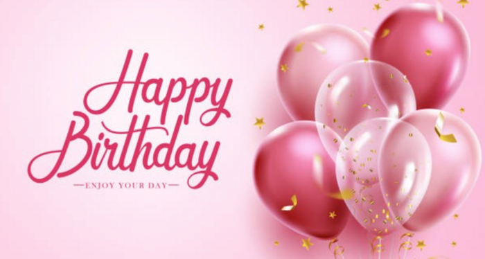 Happy Birthday with Pink Balloons