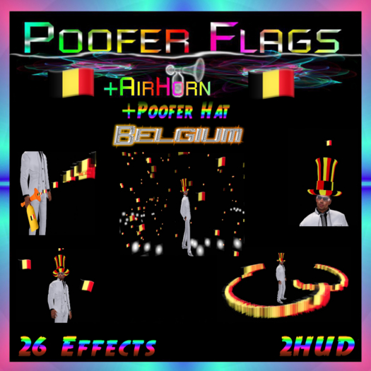 PooferFlags+AirHorn+PooferHat Belgium 