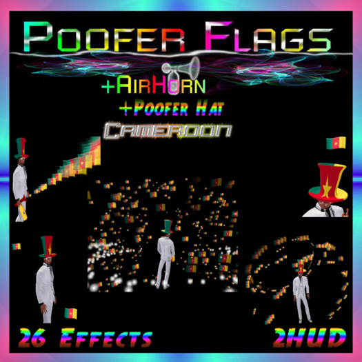 PooferFlags+AirHorn+PooferHat Cameroon 
