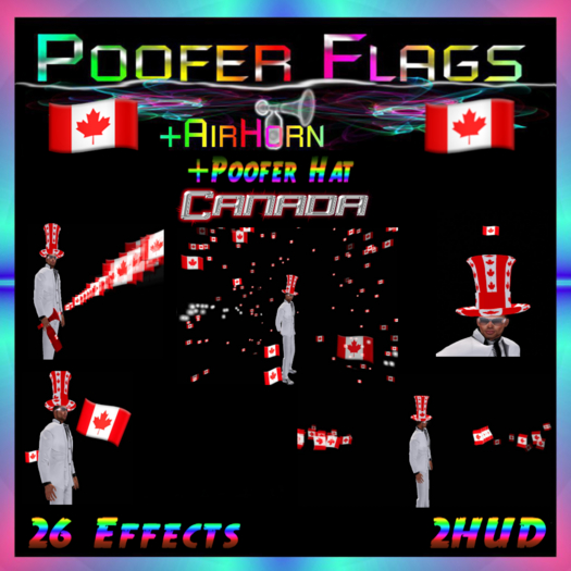 PooferFlags+AirHorn+PooferHat Canada 