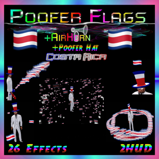 PooferFlags+AirHorn+PooferHat Costa Rica 