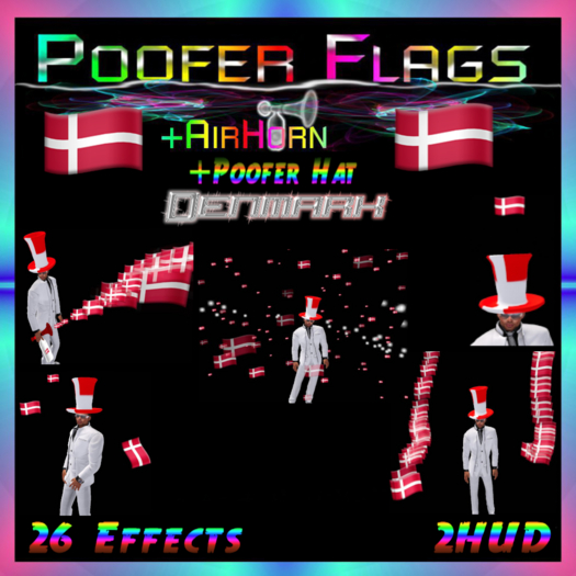PooferFlags+AirHorn+PooferHat Denmark 