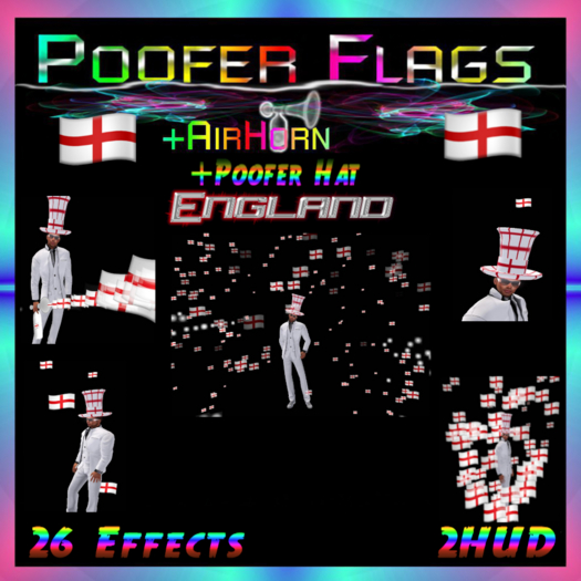 PooferFlags+AirHorn+PooferHat England 