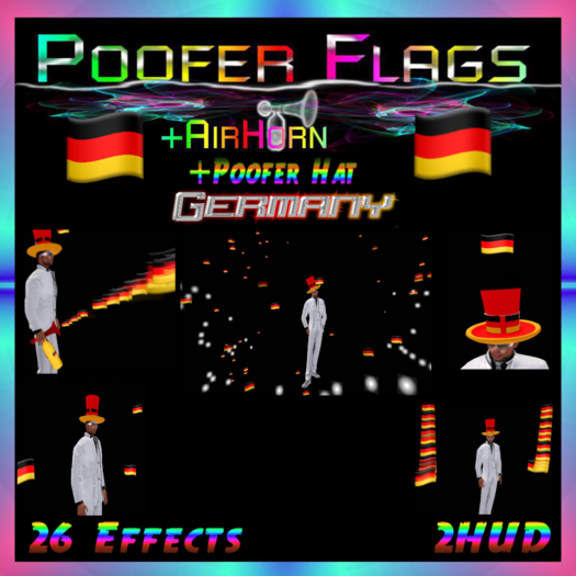 PooferFlags+AirHorn+PooferHat Germany 