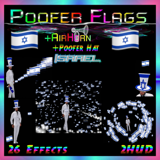 PooferFlags+AirHorn+PooferHat Israel 