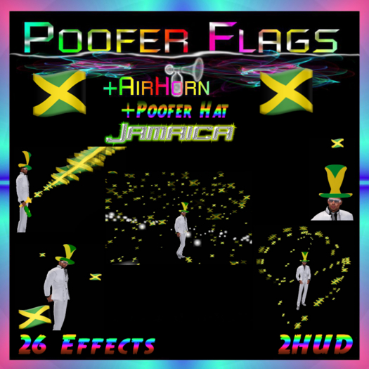 PooferFlags+AirHorn+PooferHat Jamaica 