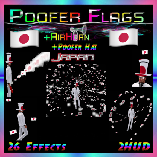PooferFlags+AirHorn+PooferHat Japan 