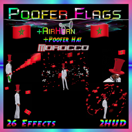 PooferFlags+AirHorn+PooferHat Morocco 