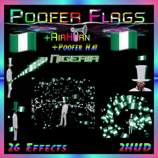 PooferFlags+AirHorn+PooferHat Nigeria 