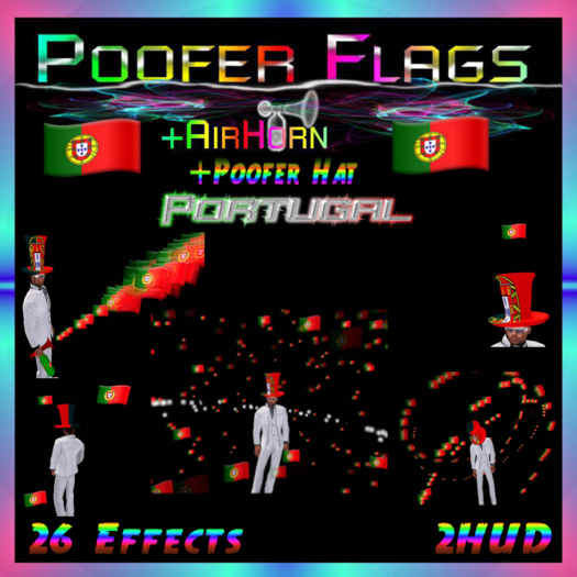 PooferFlags+AirHorn+PooferHat Portugal 