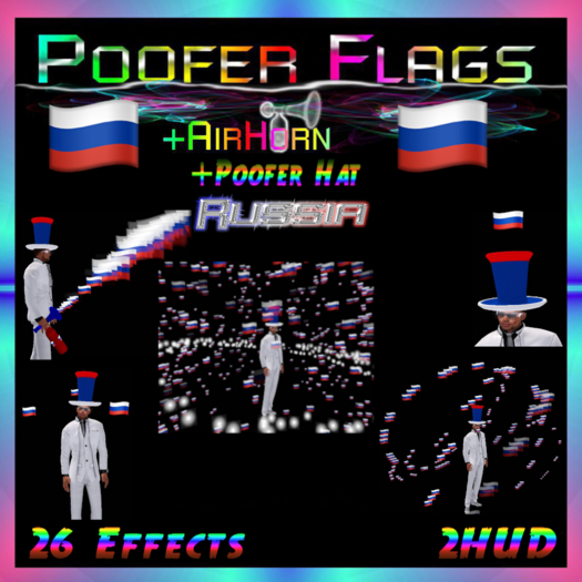 PooferFlags+AirHorn+PooferHat Russia 