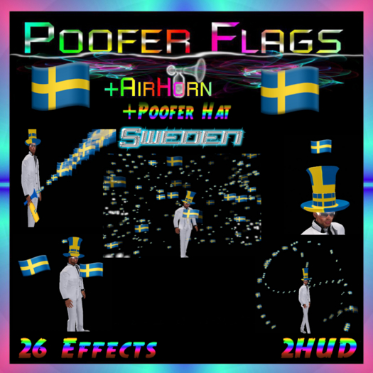 PooferFlags+AirHorn+PooferHat Sweden 
