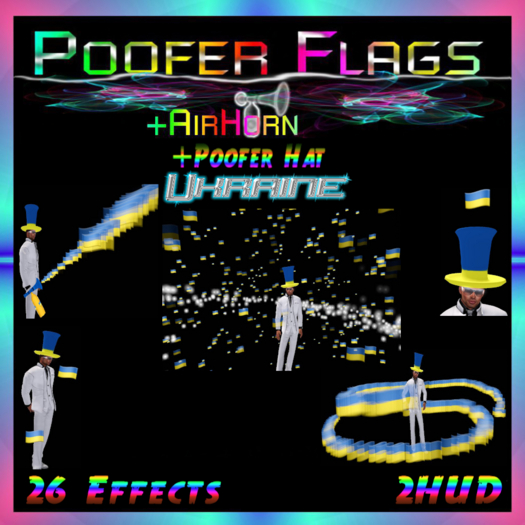 PooferFlags+AirHorn+PooferHat Ukraine 