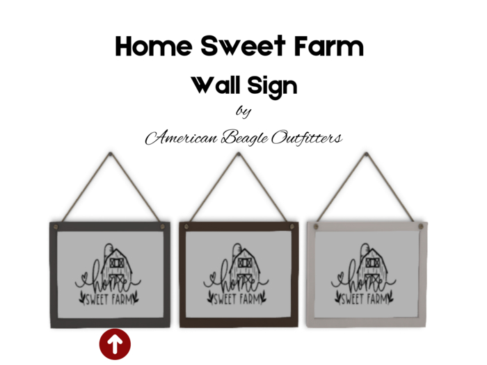ABO - Home Sweet Farm wall hanging gray