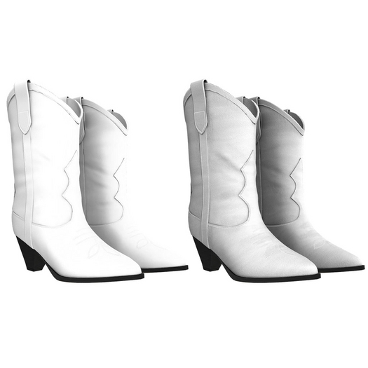 [DDL] Control (White) (Cowboy Boots)