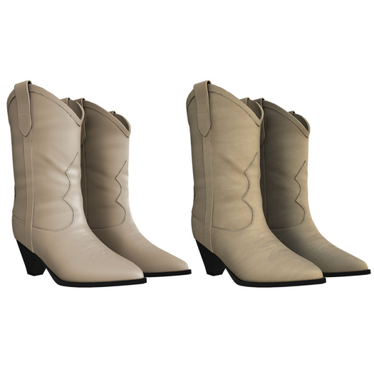 [DDL] Control (Beige) (Cowboy Boots)