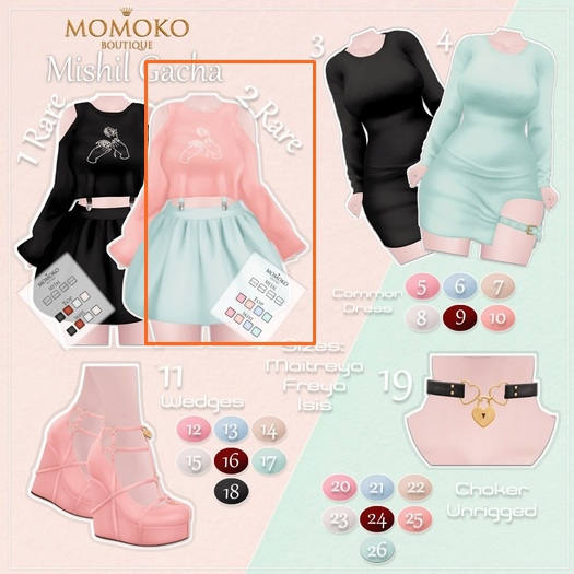 {Momoko} Mishil Dress - Lara -pastel RARE