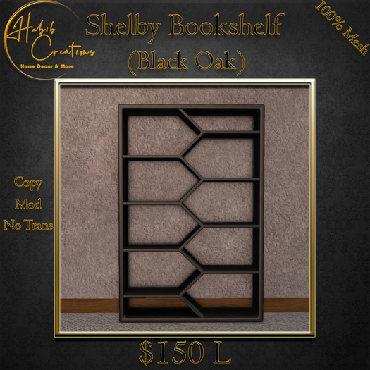 [HC] Shelby Bookshelf (Black Oak)