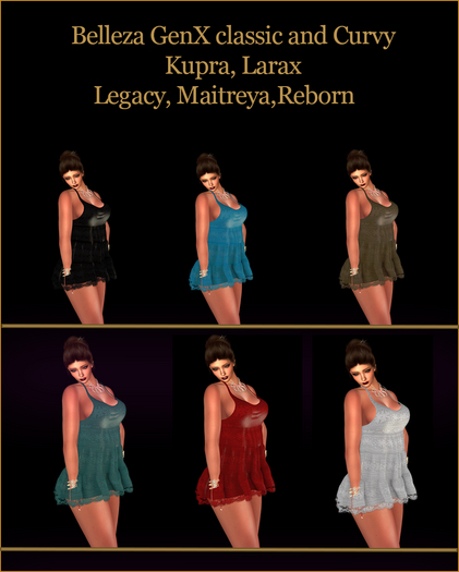 Carmen Sexy Mini Dress, GenX,Classic and Curvy, Kupra,LaraX,Legacy,Maitreya,Reborn