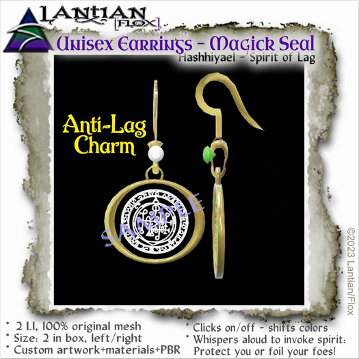 ~L/Fx~Magick Seal - Unisex Earrings - Anti-Lag!