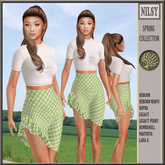 CROP TSHIRT&RUFFLE VICHY SKIRT