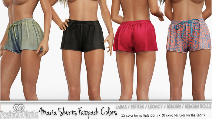 Shorts Maria Fatpack Colors - LaraX, PetiteX, Legacy, Reborn - FashionNatic