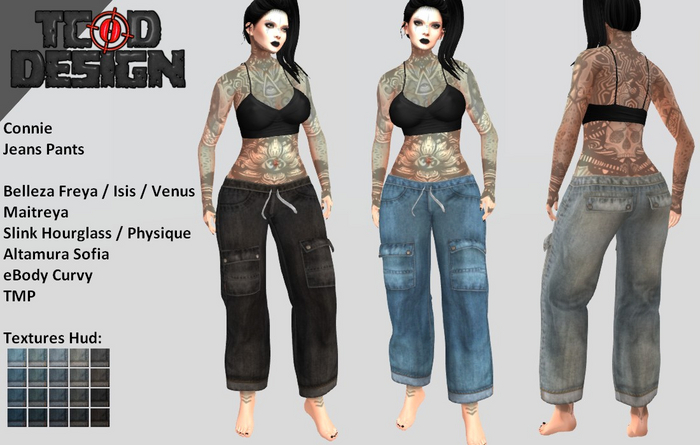 Second Life Marketplace - Jeans Pants ~ Connie [Textures Hud]...