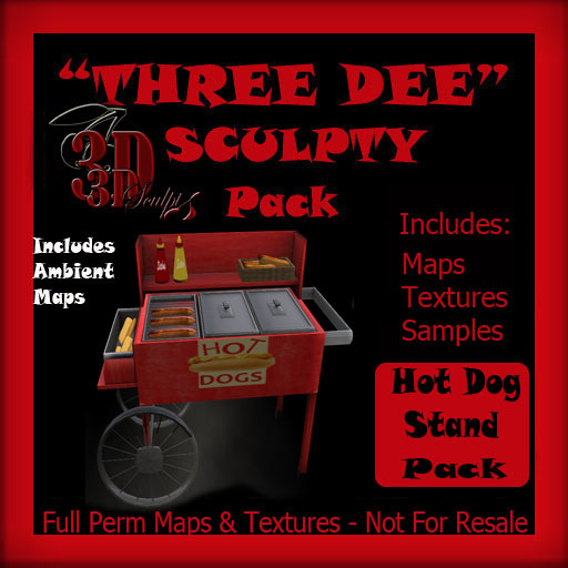"Three Dee " Hot Dog Machine Sculpty Pack