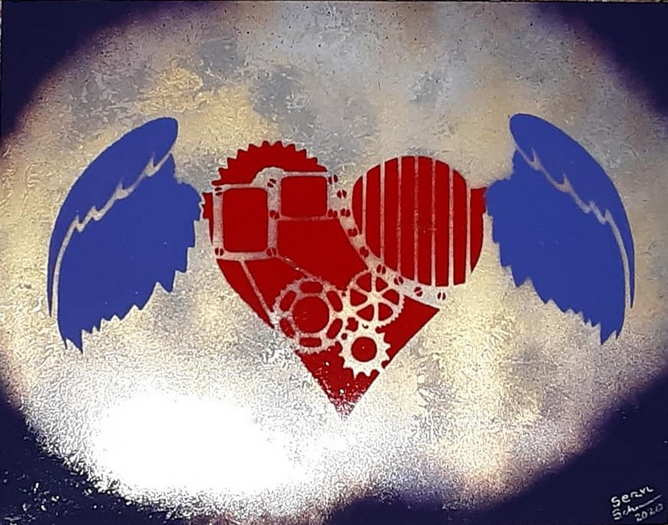 Steampunk Heart Framed