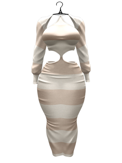 aprelle vivian dress beigestripe