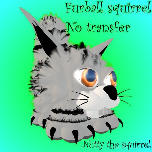 NUTTY furball grey stripped squirrel
