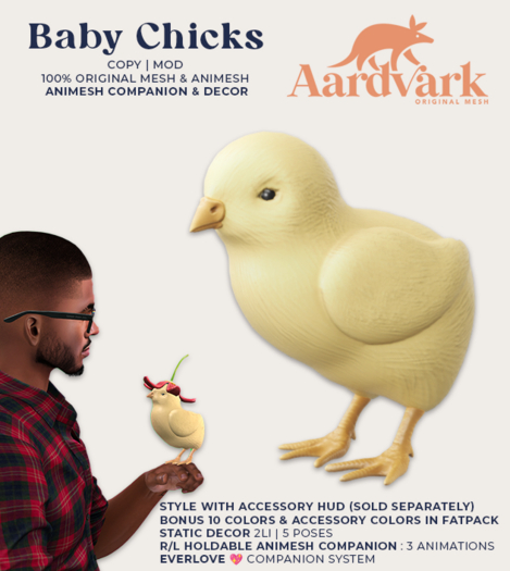 Aardvark : Baby Chick - Yellow 