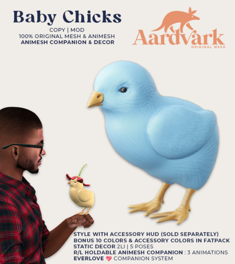 Aardvark : Baby Chick - Blue  