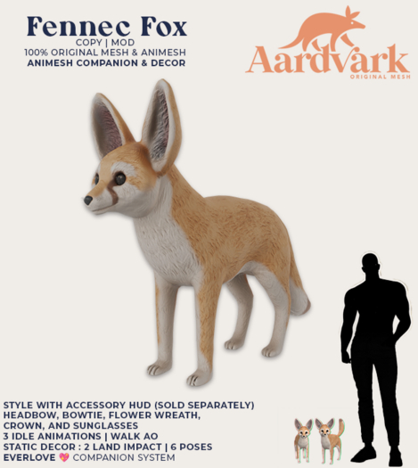 Aardvark : Fennec Fox  -  Cream  