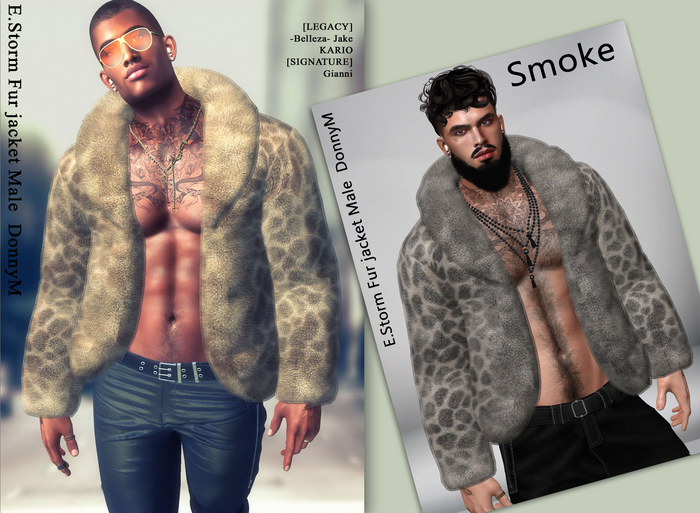 E.Storm Fur jacket Male  DonnyM Smoke