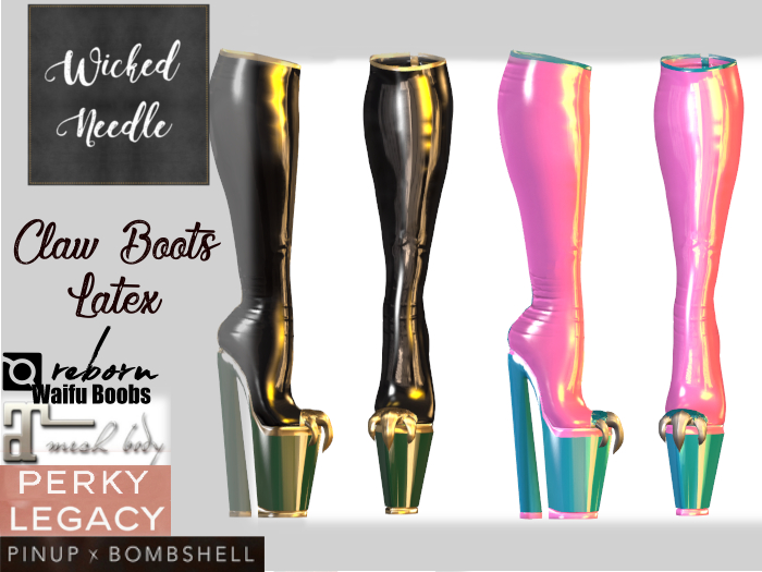 ~W-N~ Claw Boots Latex Underknees