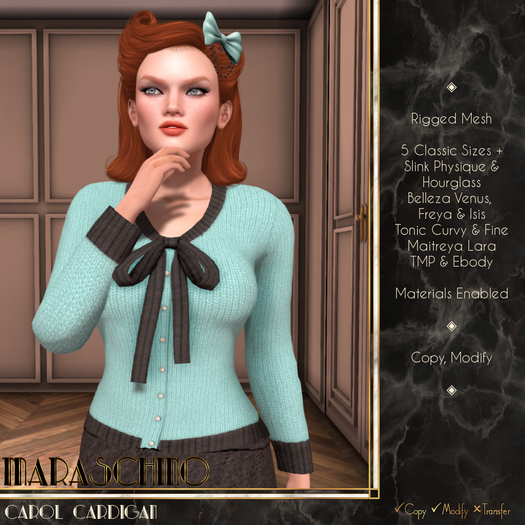 Maraschino - Carol Cardigan - Teal & Black