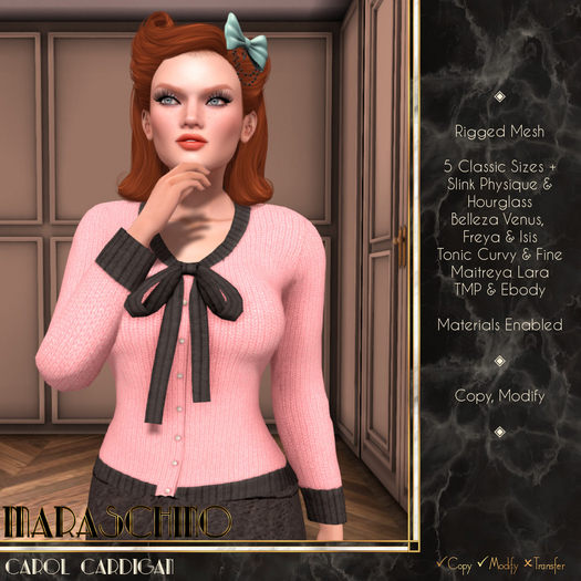 Maraschino - Carol Cardigan - Pink & Black
