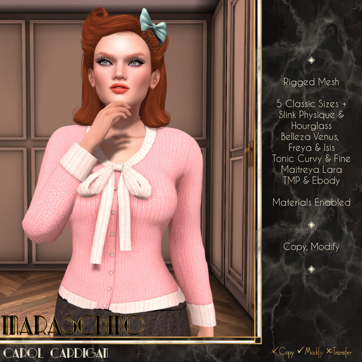 Maraschino - Carol Cardigan - Pink & White