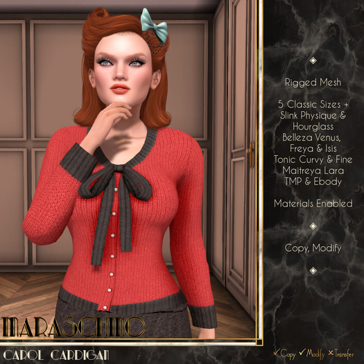 Maraschino - Carol Cardigan - Red